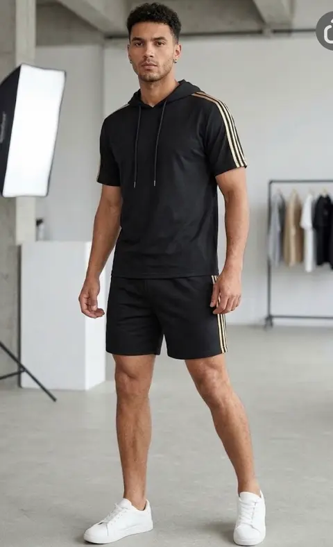 Conjunto de 2 piezas con capucha · Negro