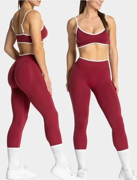 Set Dúo Fitness dos piezas · Rojo burgendy