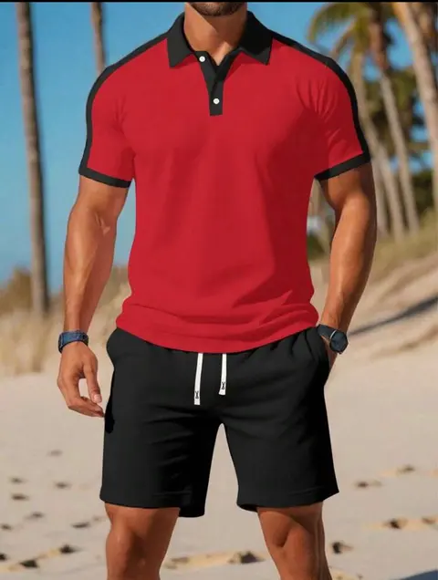 Conjunto de 2 piezas Red Line Active · Rojo