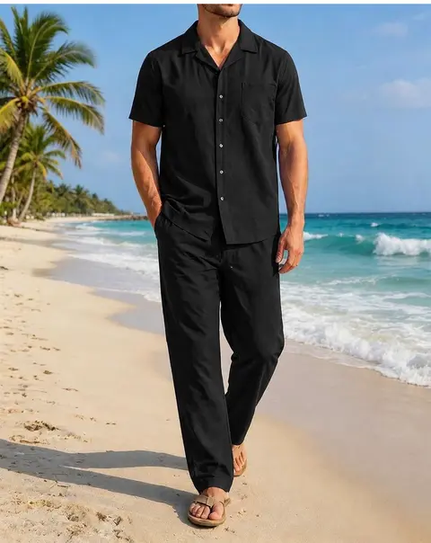 Conjuntos de chándal para hombre, atuendos casuales · Negro