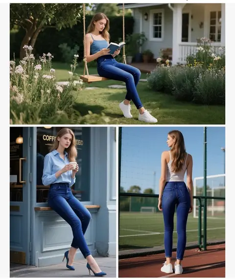 Skinny Jeans Mid-Rise Pull en Leggings de Fitness Casual de Control del Vientre, Tela Suave de Alta Elasticidad Casual de Denim Pantalones al Tobillo Ajustados, detalle 3