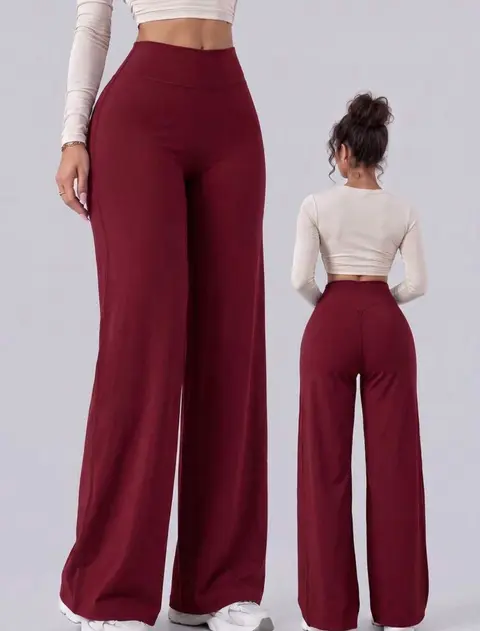 VOYJOY Leggings de pierna recta para mujer, pantalones de pierna ancha de 35", cintura alta, suaves como mantequilla, para yoga y entrenamiento, para mujer, foto 1